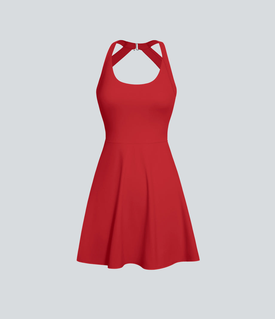 Backless Twisted Active Dress - Salsa