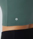 Basic Padded Workout Cropped Low Support Tank Top A-D Cups - Blue Spruce