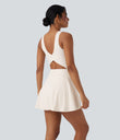 SoftlyZero™ Airy U Neck 2-in-1 Pocket Mini Cool Touch Dance Active Dress-Easy Peezy - Egret