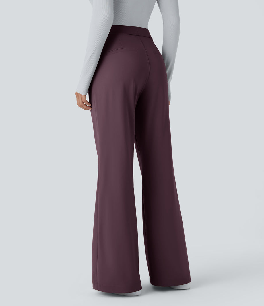 Halara Flex™ DayStretch High Waisted Pocket Work Flare Pants - Dusky Evening purple