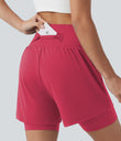 SoftlyZero™ Airy Super High Waisted 2-in-1 Cool Touch Yoga Shorts 7'' with Pockets - Winterberry