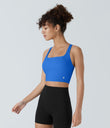 SoftlyZero™ Airy Square Neck Backless Crisscross Cropped Cool Touch Yoga Tank Top-UPF50+ - Elegant Blue