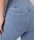 Halara Flex™ High Waisted Crossover Pocket Cool Touch Washed Casual Jeans - Tile Blue Denim