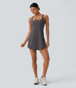 SoftlyZero™ Plush Cut Out Pocket 2-Piece Mini Yoga Active Dress - Magnet