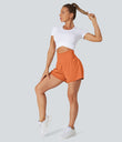SoftlyZero™ Airy Super High Waisted 2-in-1 Cool Touch Yoga Shorts with Pockets - Dusty Orange
