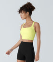 SoftlyZero™ Airy Square Neck Backless Crisscross Cropped Cool Touch Yoga Tank Top-UPF50+ - Mandarin Yellow