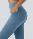 Halara UltraSculpt™ High Waisted Scrunch Butt Lifting Tummy Control Pocket Shaping Capri Training Leggings - Whale Blue