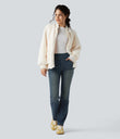 Halara Flex™ High Waisted Pockets Washed Casual Bootcut Jeans - Blue Surf Denim