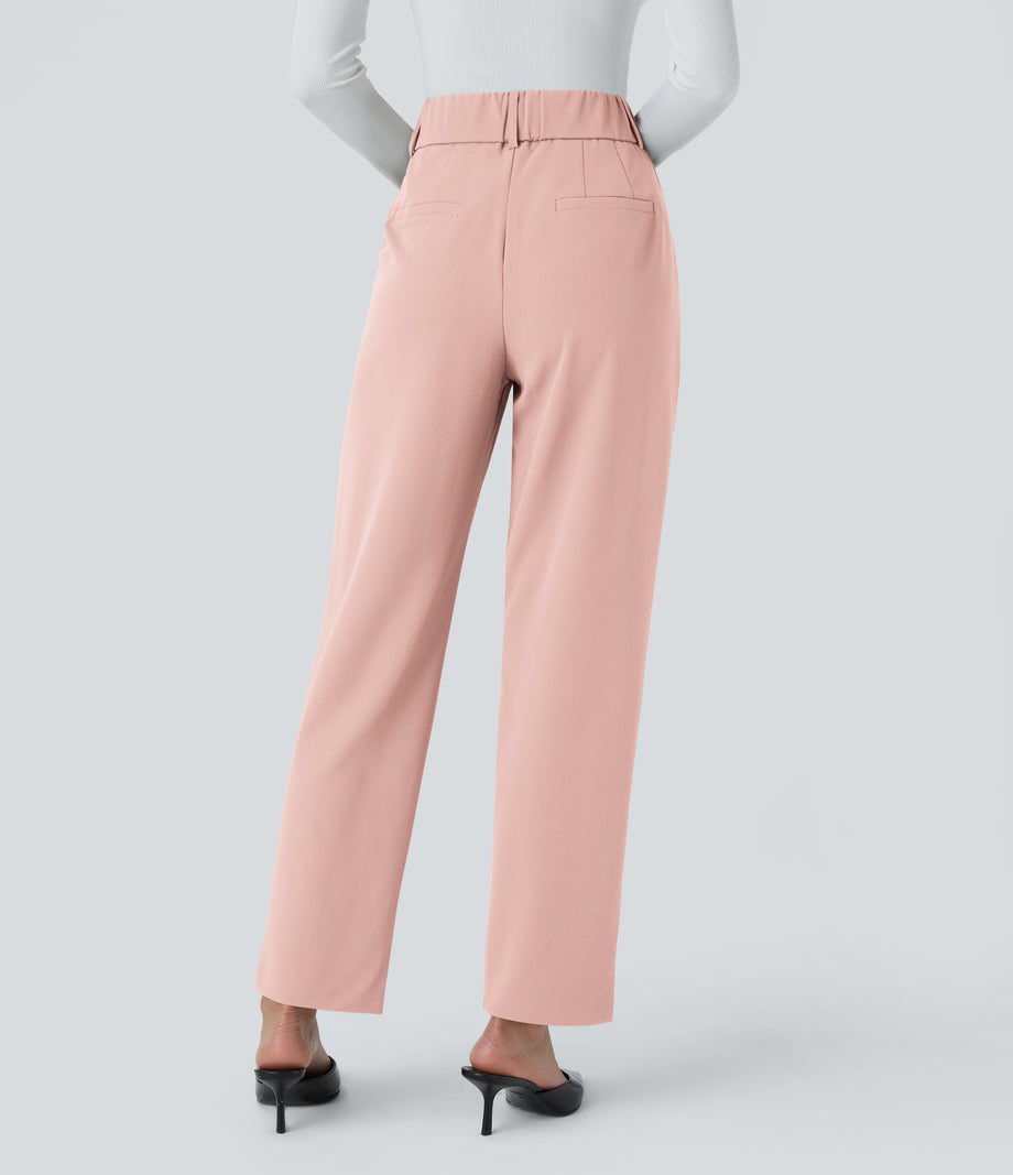 Halara Flex™ High Waisted Pocket Solid Work Tapered Pants - Peachskin