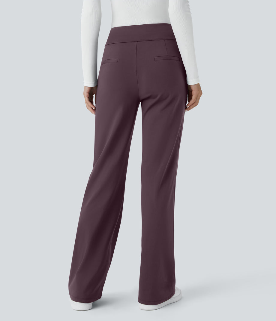 Halara Flex™ DayStretch Mid Rise Side Zipper Pocket Work Flare Pants - Dusky Evening purple