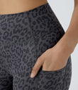 High Waisted Pocket Running Biker Shorts - Black Panther