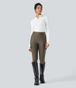 High Waisted Sheen 7/8 Leggings with Pockets - Hay Brown