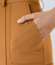 DayStretch High Waisted Zipper Pockets Solid Skinny Cargo Pants - Buckskin