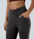 Halara Flex™ High Waisted Crossover Pocket Washed Casual Jeans - Hemp Rope Black Denim