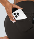 SoftlyZero™ Crossover Pocket Plain Leggings-UPF50+ - Hazelnut Black