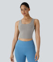 U Neck Crossover Barre Ballet Dance Tank Top A-D Cups - Ghost Gray