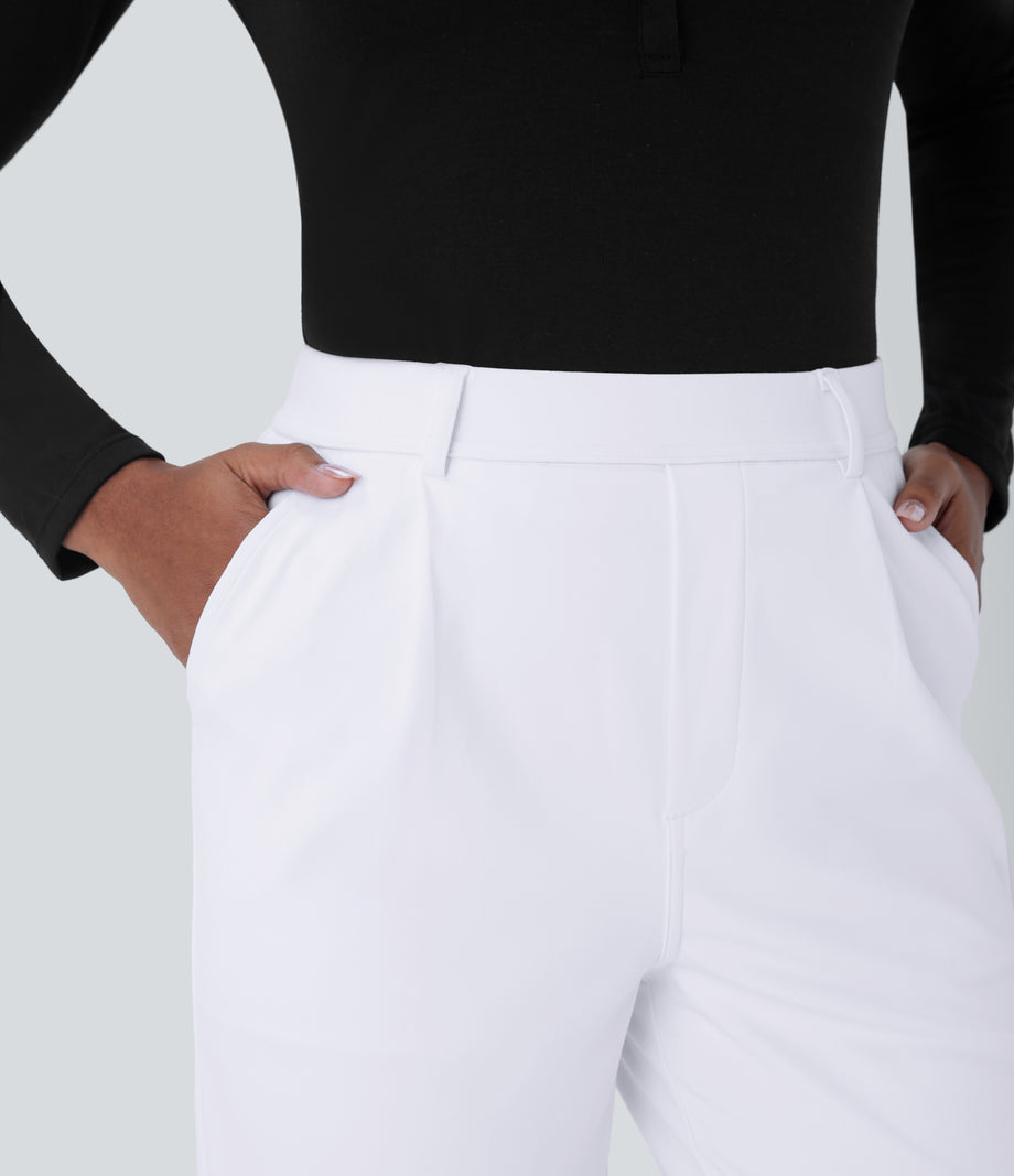 Halara Flex™ DayStretch High Waisted Pocket Work Flare Pants - White