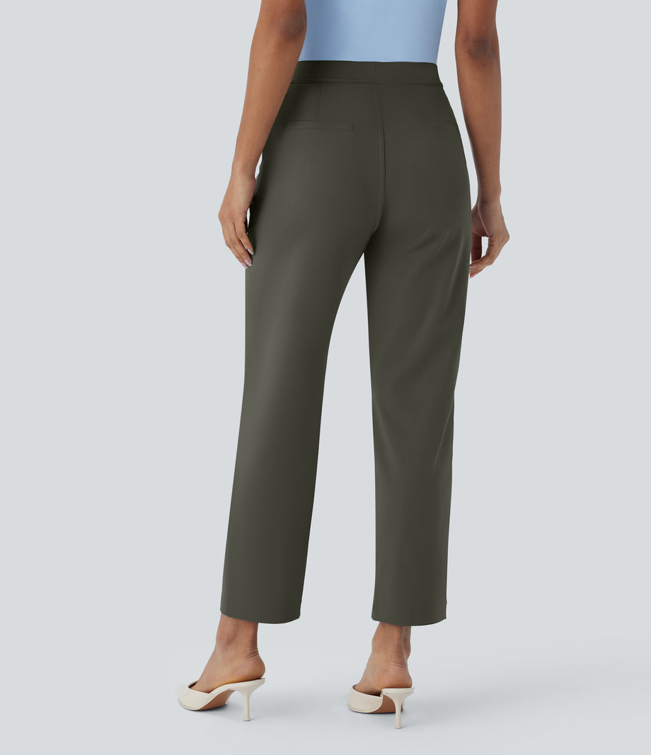 Halara Flex™ DayStretch High Waisted Pocket Ankle Length Tapered Work Pants - Forest Night