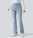 Halara Flex™ High Waisted Pockets Washed Casual Bootcut Jeans - Ice Water Denim