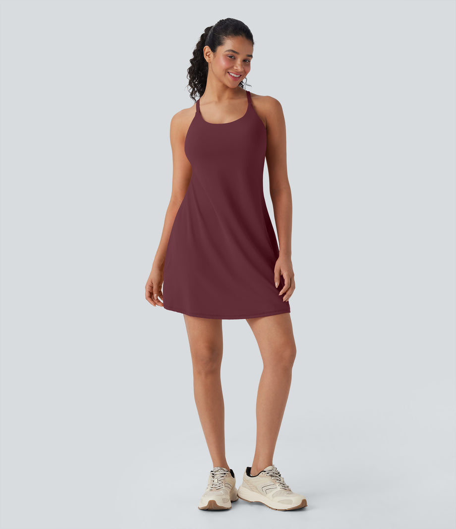 SoftlyZero™ Plush Active Dress-Longer Length-Easy Peezy Edition DD-F Cups - Zinfandel