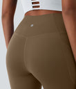 SoftlyZero™ Crossover Pocket Plain Leggings-UPF50+ - Chestnut Brown