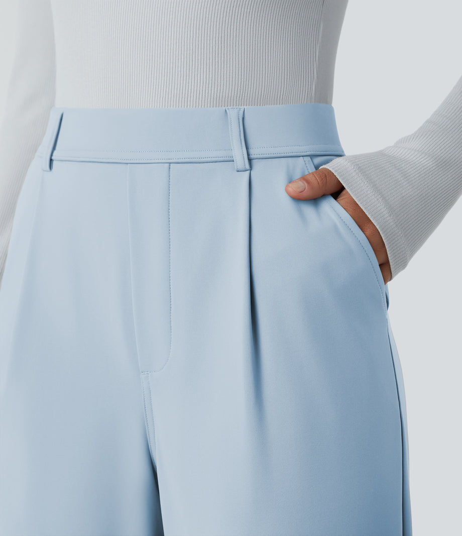Halara Flex™ DayStretch High Waisted Pocket Work Flare Pants - Baby Blue