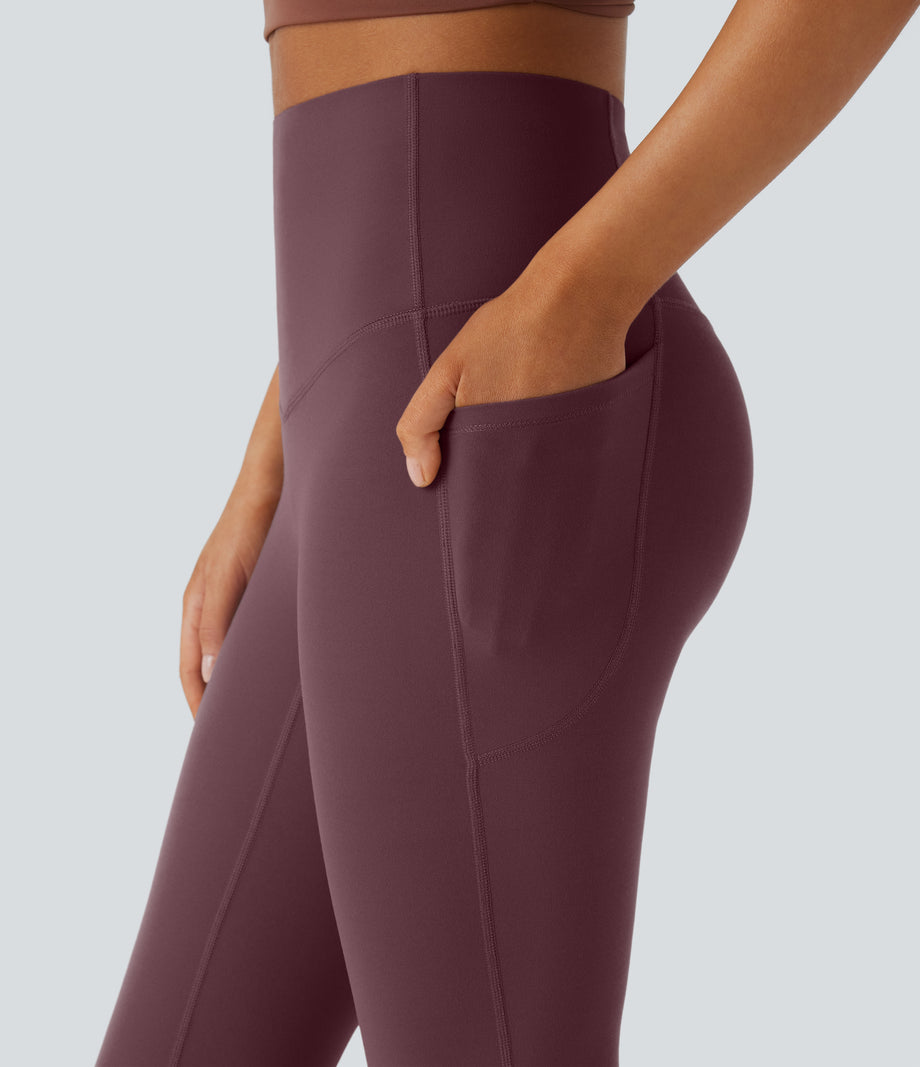 Halara UltraSculpt™ High Waisted Tummy Control Pocket Shaping Yoga Bootcut Leggings - Evening Red