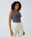 Crisscross Backless Built-in Bra Cropped Running Tank Top A-D Cups - Bering Sea