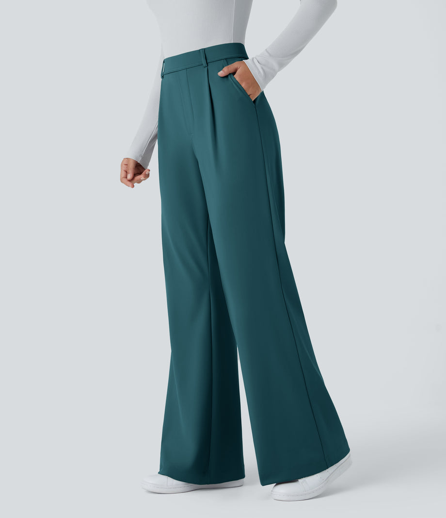 Halara Flex™ DayStretch High Waisted Pocket Work Flare Pants - Atlantic Deep