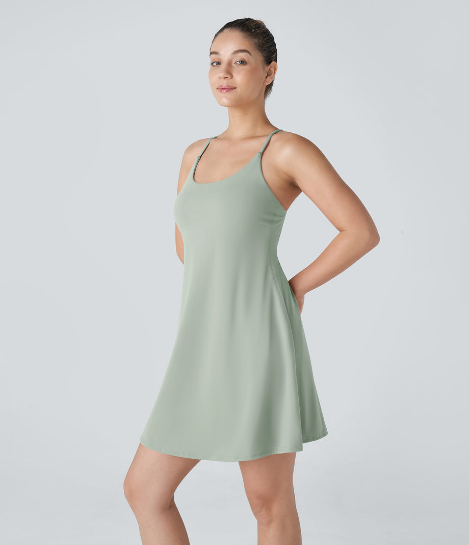 SoftlyZero™ Plush Backless Active Dress-Longer Length-Easy Peezy Edition - Sea Foam