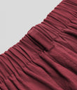 High Waisted Pocket Wide Leg Flowy Solid Palazzo Casual Linen-Feel Pants - Biking Red