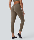 Halara UltraSculpt™ High Waisted Tummy Control Butt Lifting Ruched Pocket Shaping Yoga Leggings - Dawn Brown