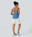 Halara UltraSculpt™ Round Neck Curved Hem Workout Tank Top - Pacific Coast