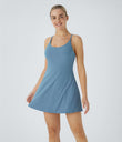 SoftlyZero™ Plush Backless Active Dress - Warm Mid Blue
