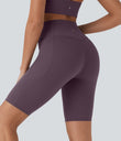 Halara UltraSculpt™ High Waisted Tummy Control Pocket Shaping Training Biker Shorts 9'' - Night's Purple
