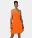 SoftlyZero™ Airy Cut Out 2-in-1 Pocket Cool Touch Longer Active Dress-UPF50+ - Exotic Orange