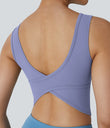 U Neck Crossover Barre Ballet Dance Tank Top A-D Cups - Baby Lavender