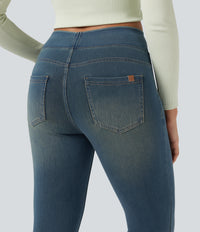Halara Flex™ High Waisted Pockets Denim Casual Leggings - Cement Blue Denim