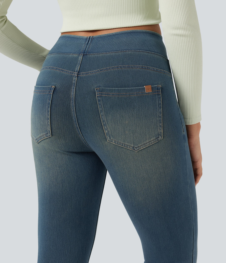 Halara Flex™ High Waisted Pockets Denim Casual Leggings - Cement Blue Denim