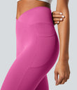 SoftlyZero™ Crossover Pocket Plain Leggings-UPF50+ - Fedora Red Purple