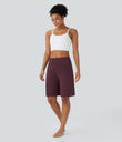 SoftlyZero™ Airy High Waisted Pockets Cool Touch Yoga Bermuda Shorts - Fig