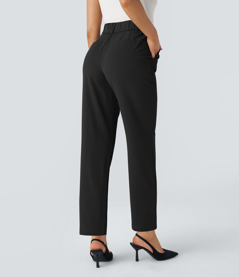 Halara Flex™ High Waisted Pocket Solid Work Tapered Pants - Black