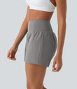 SoftlyZero™ Airy Super High Waisted 2-in-1  Cool Touch Yoga Shorts 5'' with Pockets-Longer Length - Steeple Gray