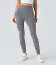 DayStretch High Waisted Cargo Pocket Skinny Yoga Leggings - Silent Storm