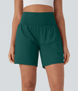 SoftlyZero™ Airy Super High Waisted 2-in-1 Cool Touch Yoga Shorts 7" with Pockets - Forest Biome