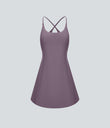 SoftlyZero™ Plush Backless Active Dress - Tulip Purple