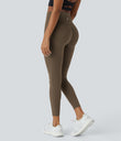 Halara UltraSculpt™ High Waisted Scrunch Butt Lifting Tummy Control Pocket Shaping Training Leggings - Thick Earthy Brown