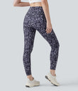 Halara UltraSculpt™ Leopard Print High Waisted Tummy Control Yoga Leggings with Pockets - Black and Purple Leopard