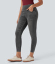 Halara Flex™ High Waisted Pockets Denim Casual Leggings - Charcoal Black Denim
