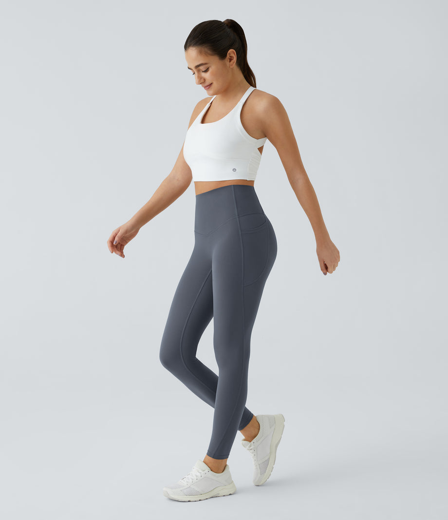 Halara UltraSculpt™ High Waisted Tummy Control Pocket Shaping Training Leggings - Silent Blue